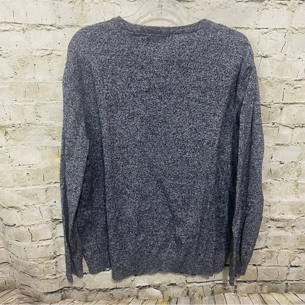 Hawker Rye Gray Marled Cotton Cashmere Crew Neck Sweater